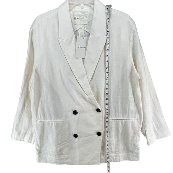 Everlane The Linen Double Breasted Blazer 8 Bone White Flax Relaxed Ethical NEW - Picture 9 of 16